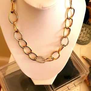 Gold chain necklace with bling